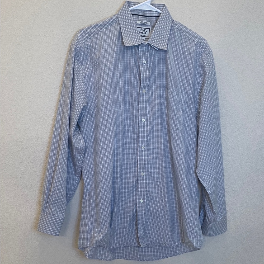 Jos A Bank 1905 Non-Iron Tailored Fit Collared Button Down Shirt Size 16 1/2-34